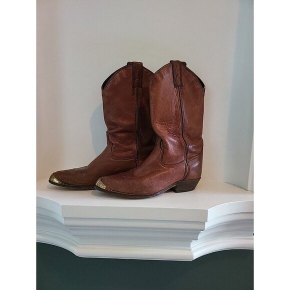 CODE WEST VTG Distressed Brown Leather Western Boots US 6 M 434 45113 206 W - Picture 1 of 16